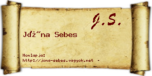 Jóna Sebes névjegykártya